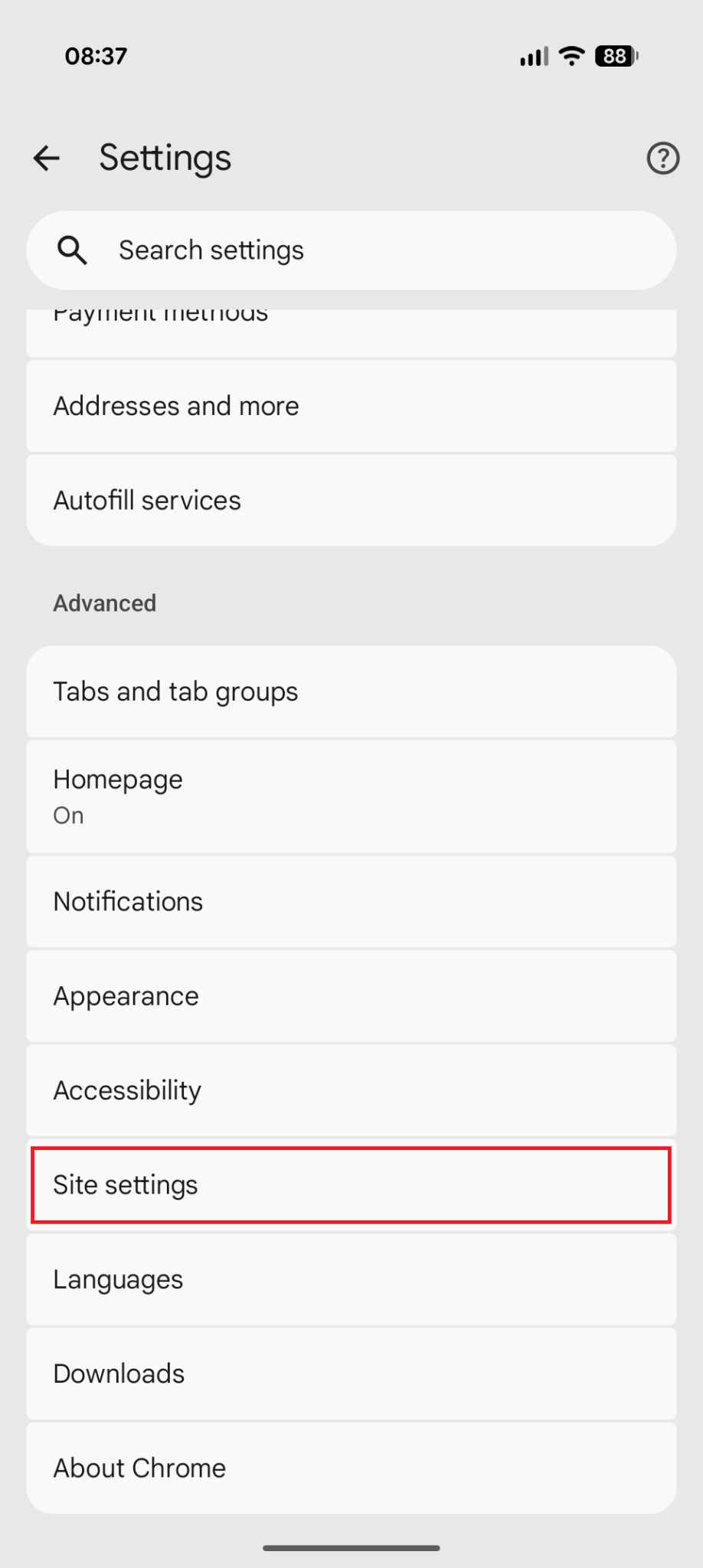 block pup ups chrome site settings