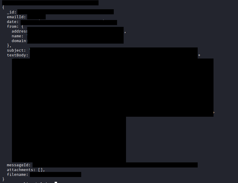 Email record example from EDX leak
