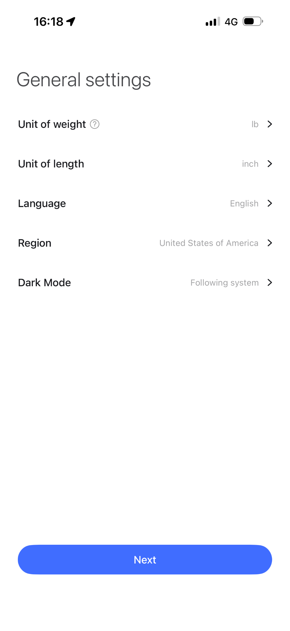setting up an unique health account on ios