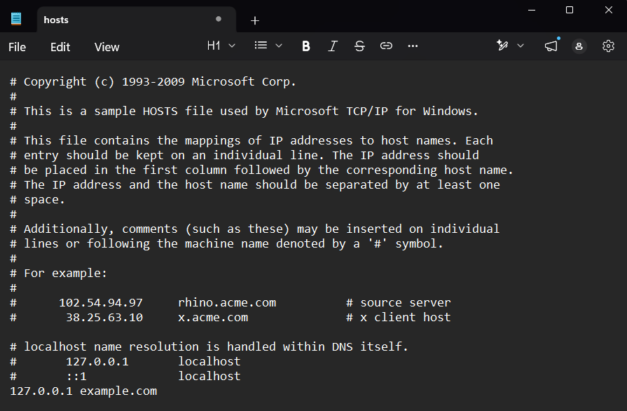 windows hosts file website blocking