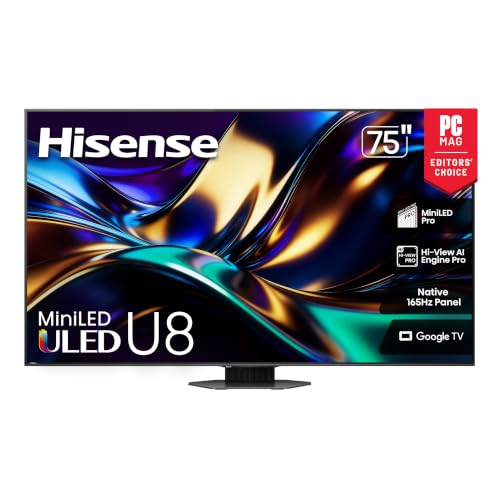 Large image for amazon product "Hisense U8 75-inch Mini-LED"