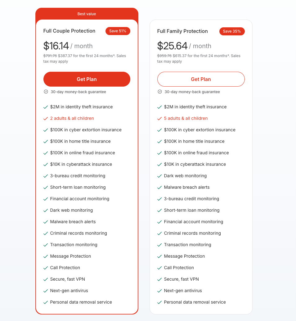 Coveron Family plan options