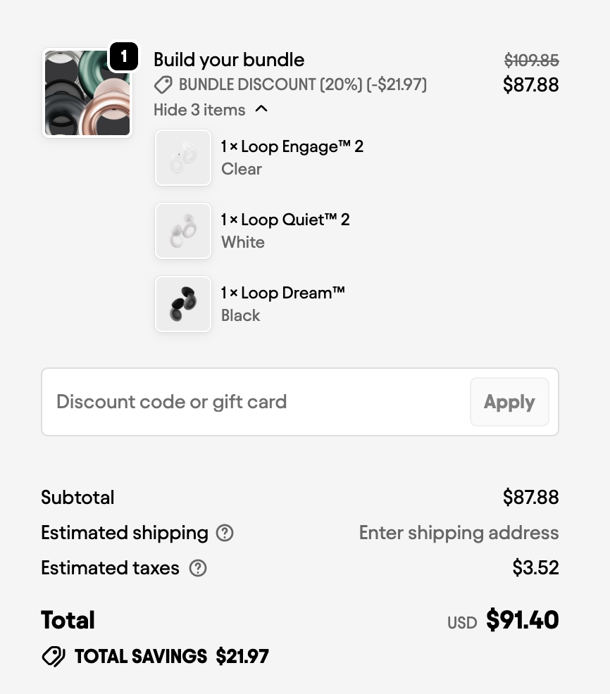 Loop discount at check out
