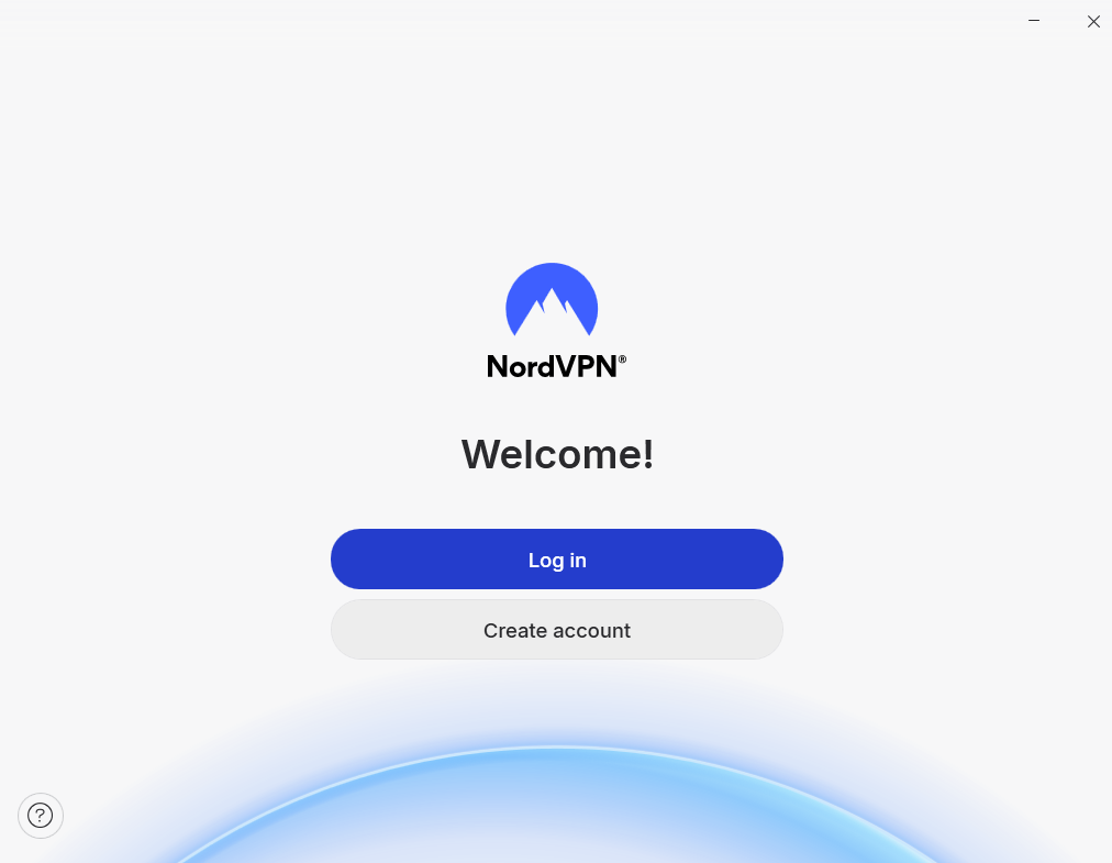 Signing in NordVPN app
