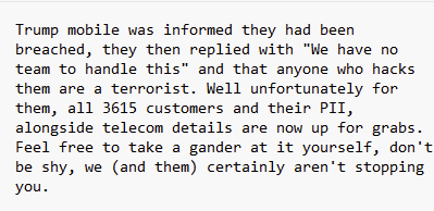 Screenshot BOYD message