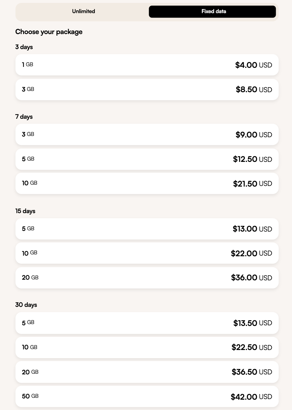 airalo esim pricing usa 2026 10