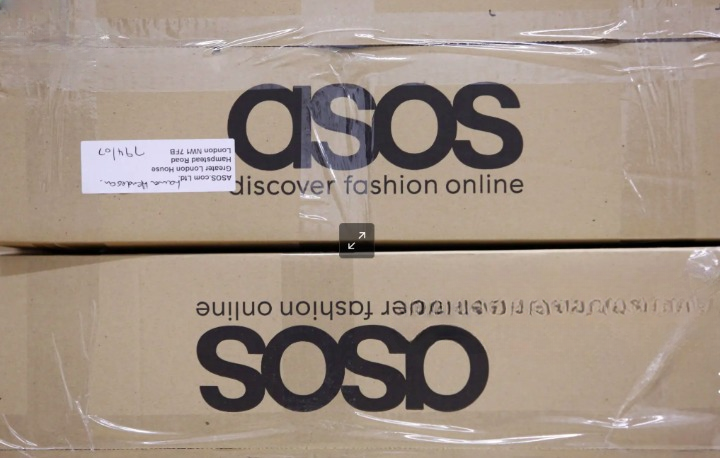 asos boxes pile