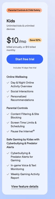 aura pricing kids plan