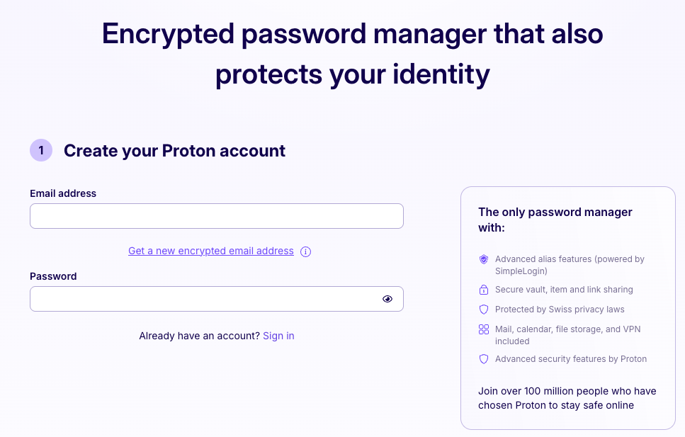 create proton account for proton pass 2026