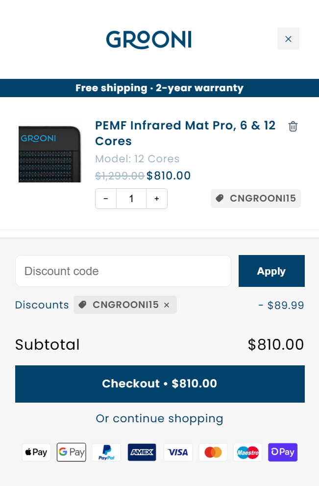 grooni black friday deal checkout