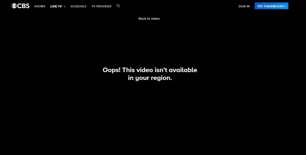 CBS All Access Error