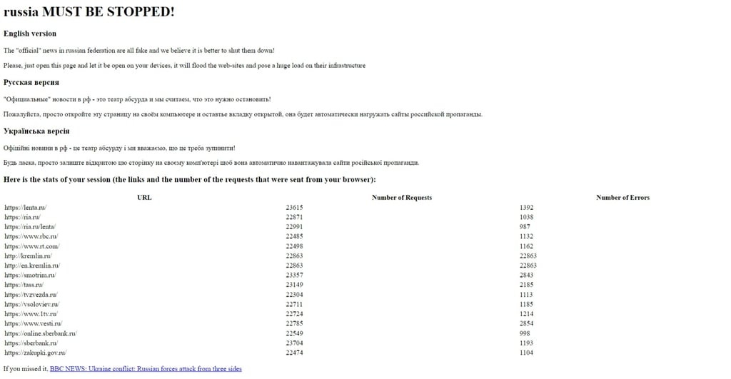 Web page from Desinformation