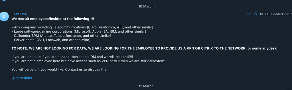 Lapsus recruiting