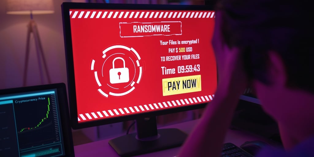 Ransomware encrypted files message