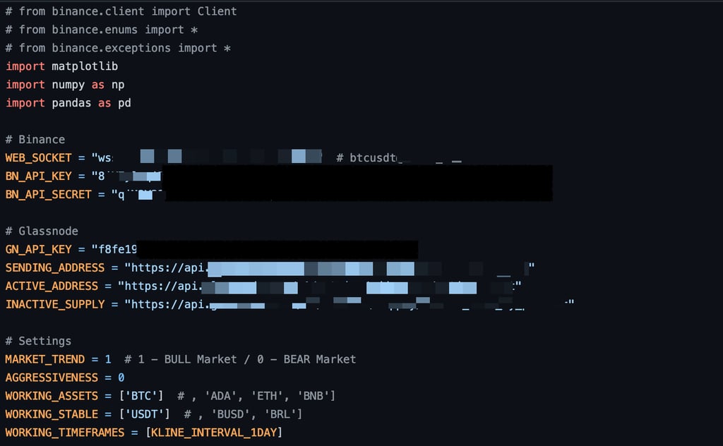 publicly committed source code of a cryptocurrency trading bot