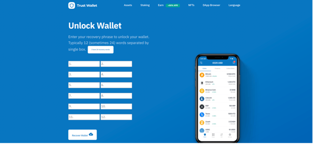 Phishers impersonating Trust Wallet