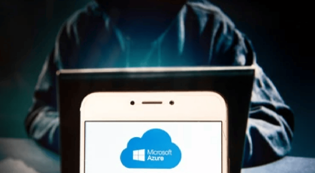 Microsoft Azure being hacked by hooded figure