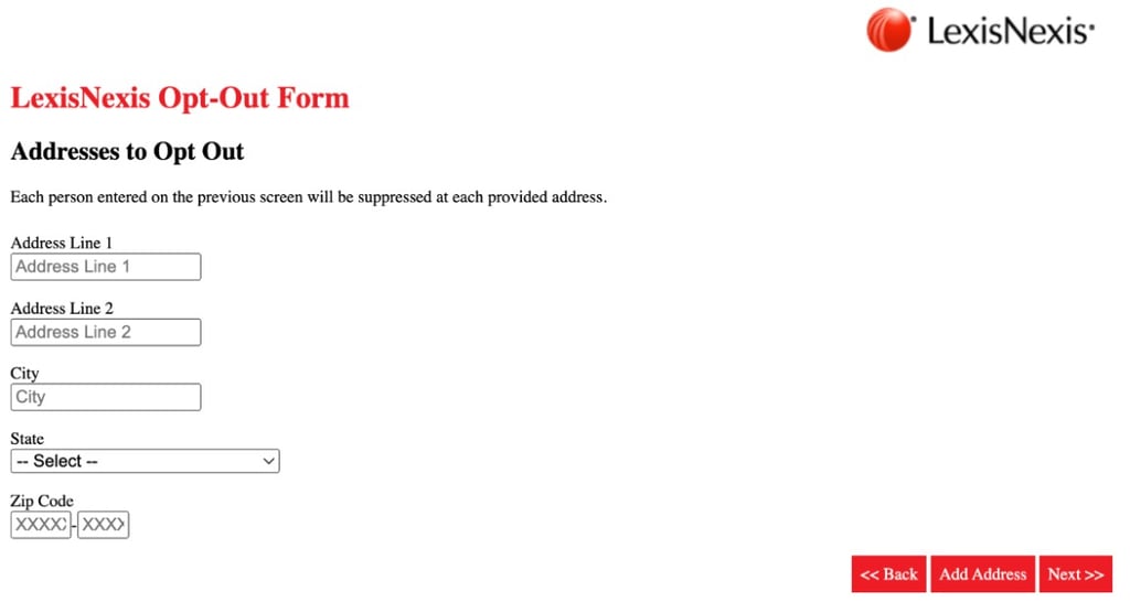 lexis nexis opt out address