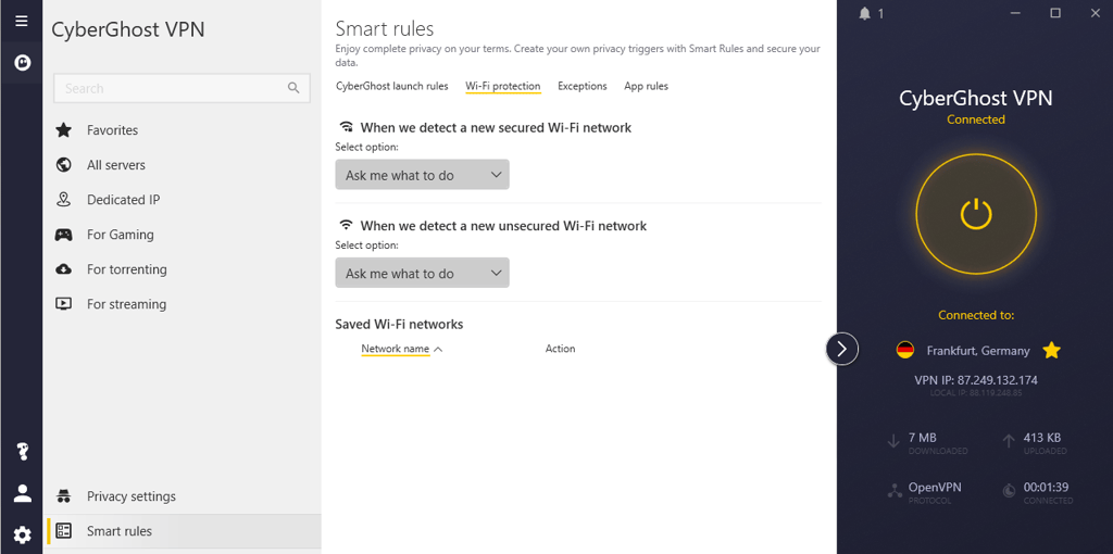 cyberghost smart rules