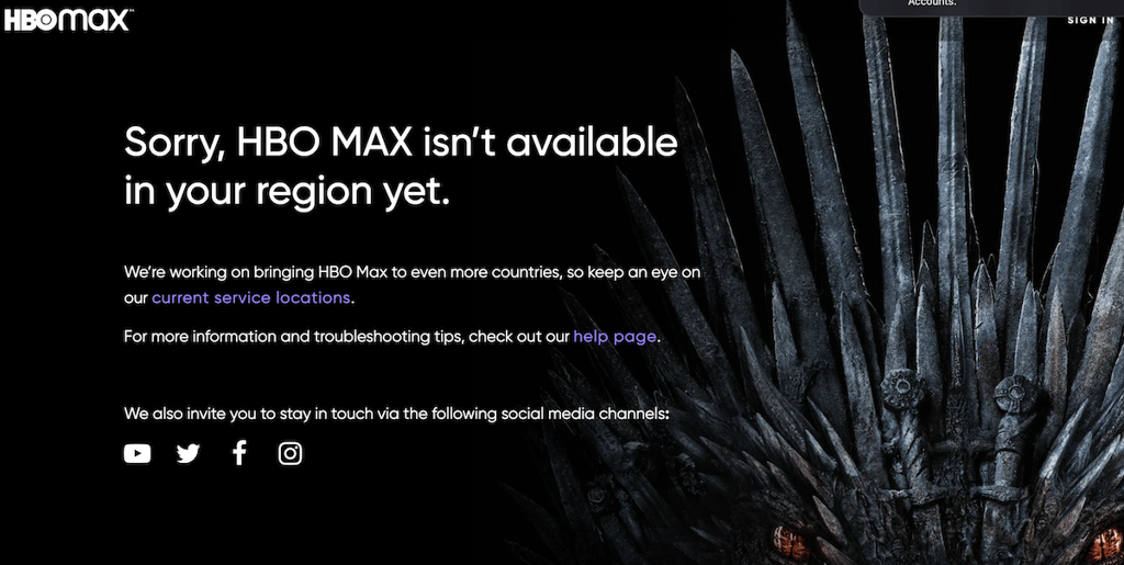 max unavailable in your country