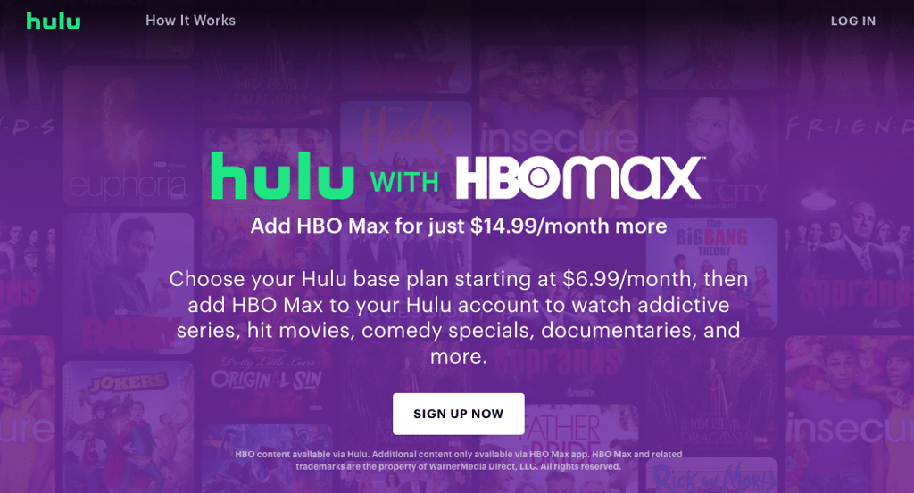 Hulu with Max combo package offer