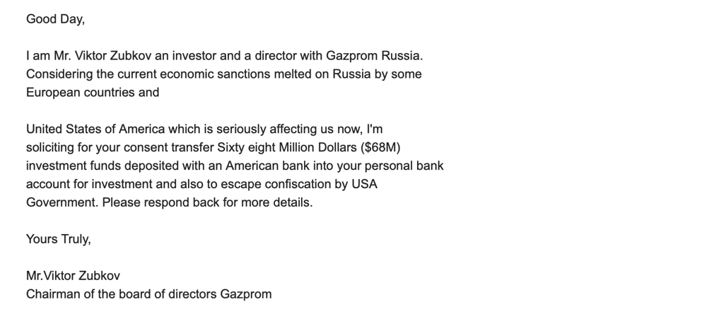 Scam email