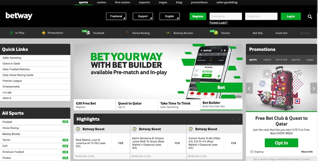 Betway website