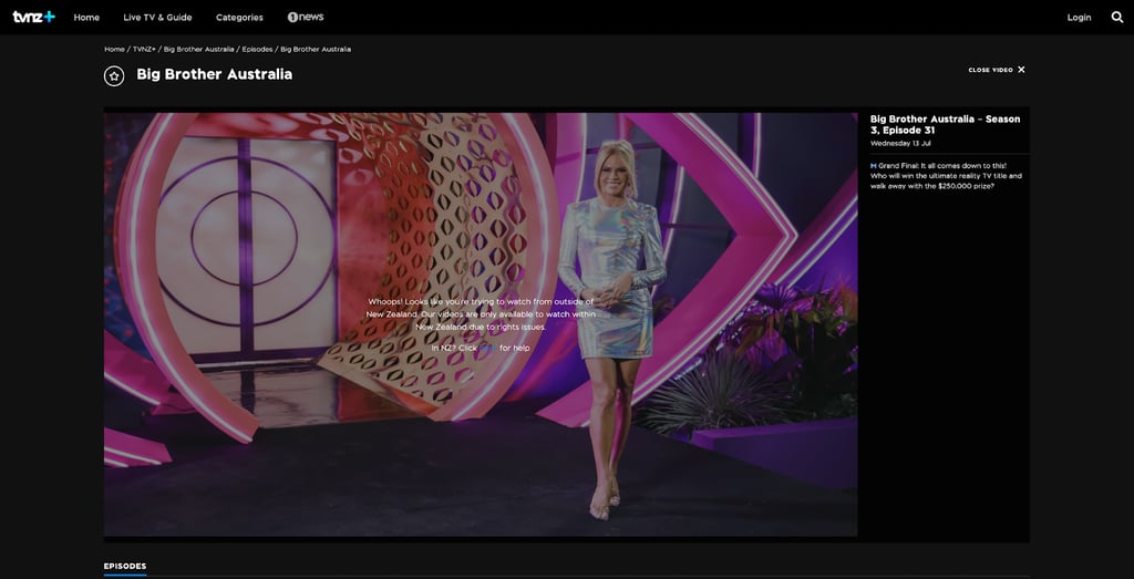 Big Brother AU streaming error