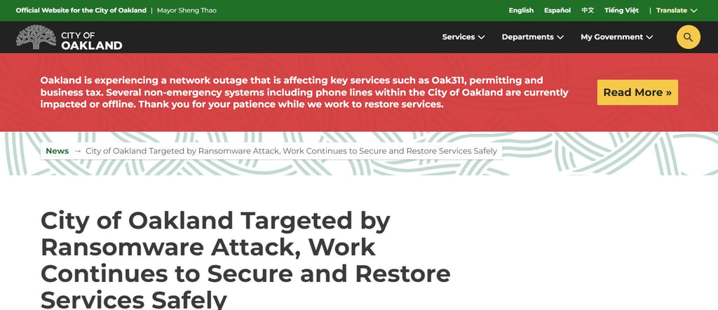 Oakland website ransomware3