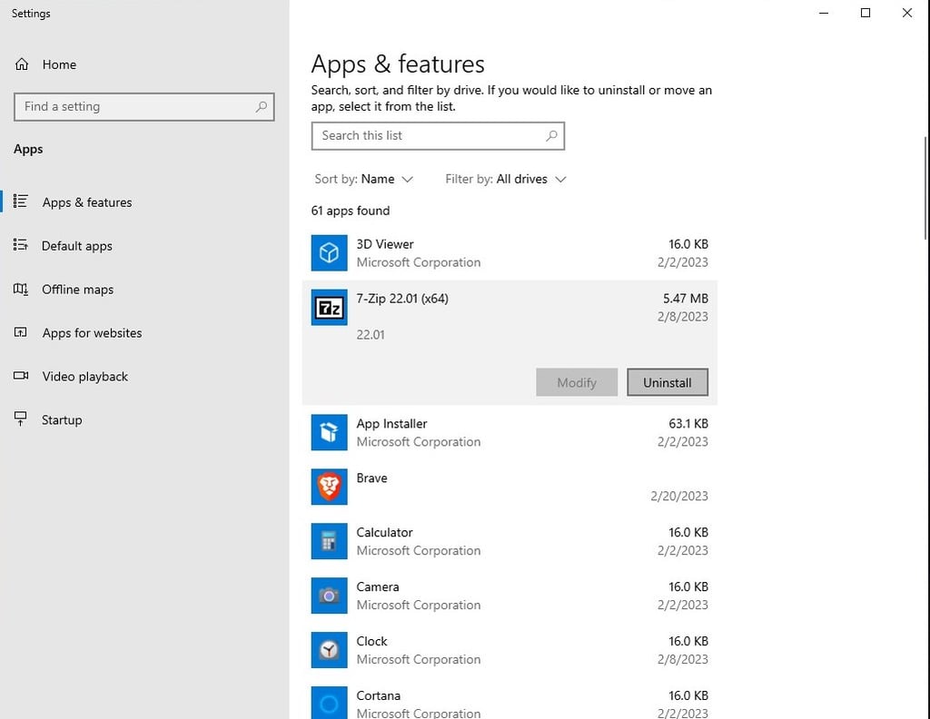 Find app to remove from Windows PC