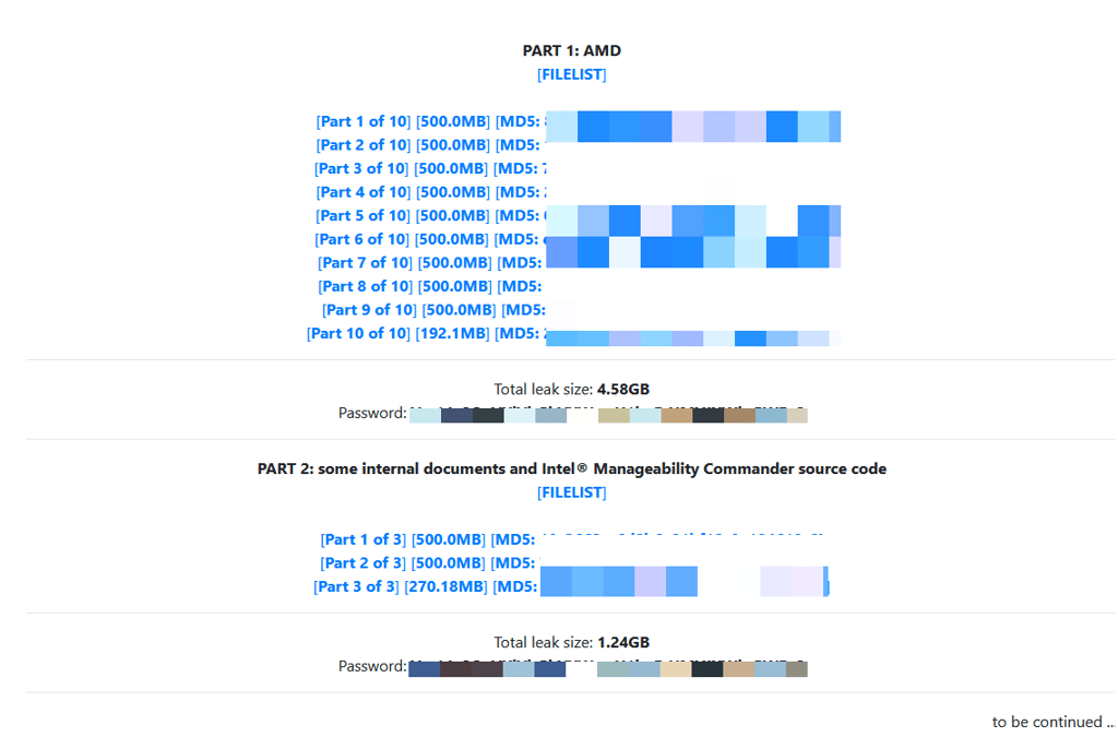 AMD and Intel documents leaked online