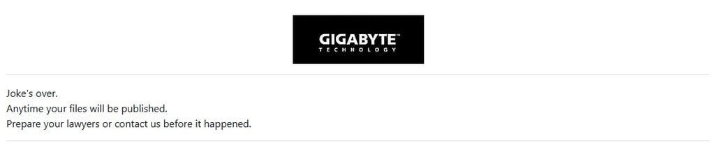 GIGABYTE data leak