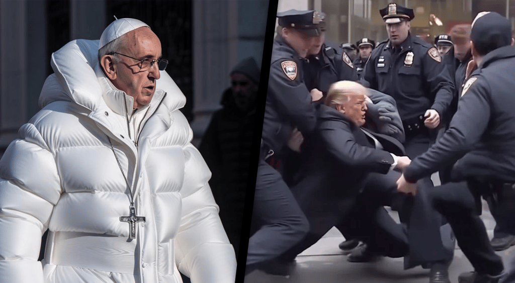 Swagged-out pope and trump arrest