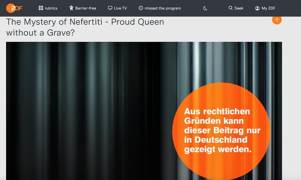 German TV streaming error