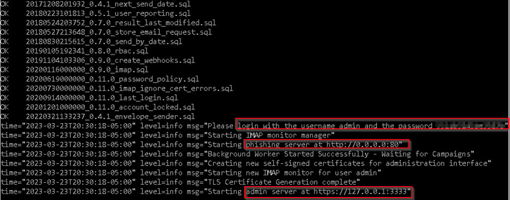 GoPhish setup