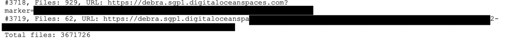Screenshot of the total number of leaked files in the cloud storage