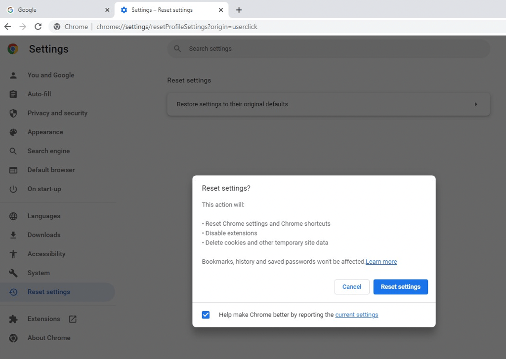 chrome-confirm-reset