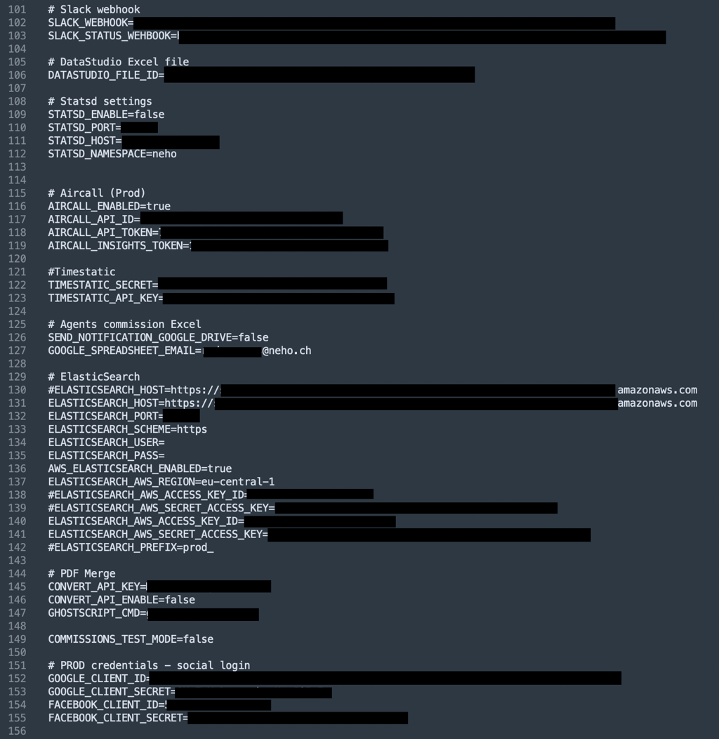 Leaked environment file | Image by Cybernews