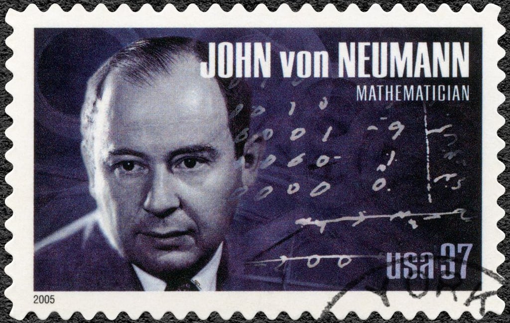 Stamp featuring scientist John von Neumann