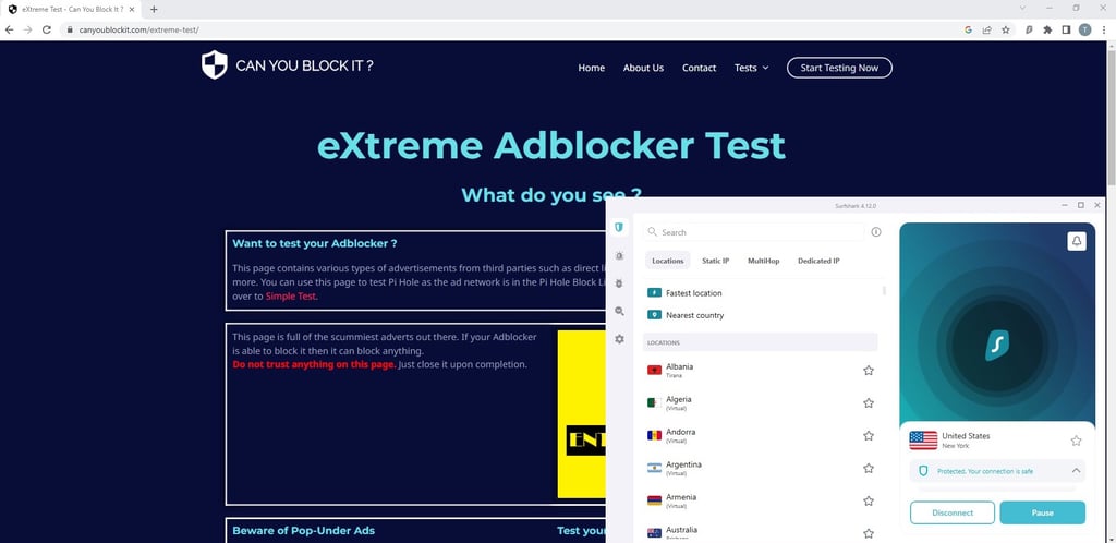 surfshark cleanweb can you block it test