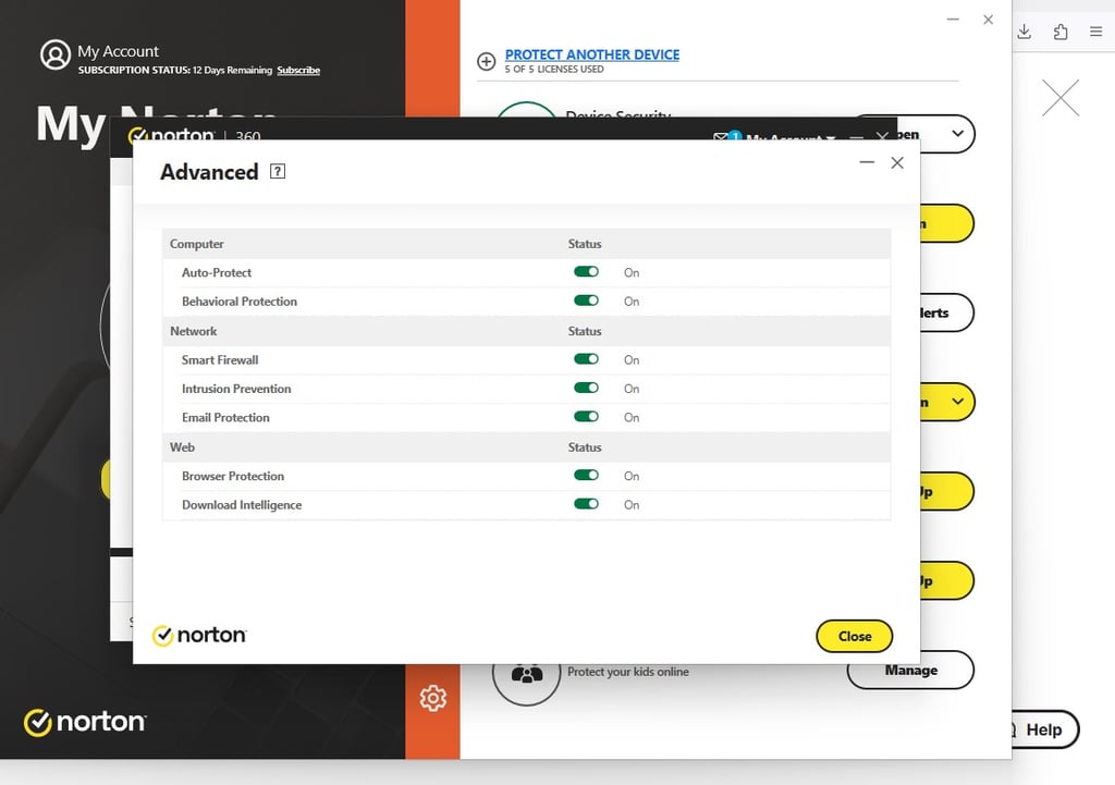 Norton interface