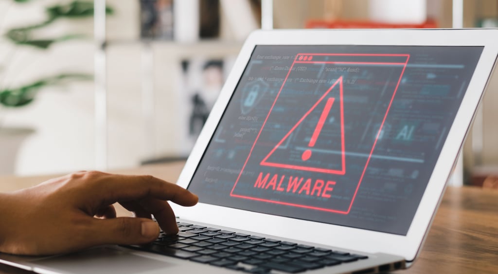 laptop infected with malware