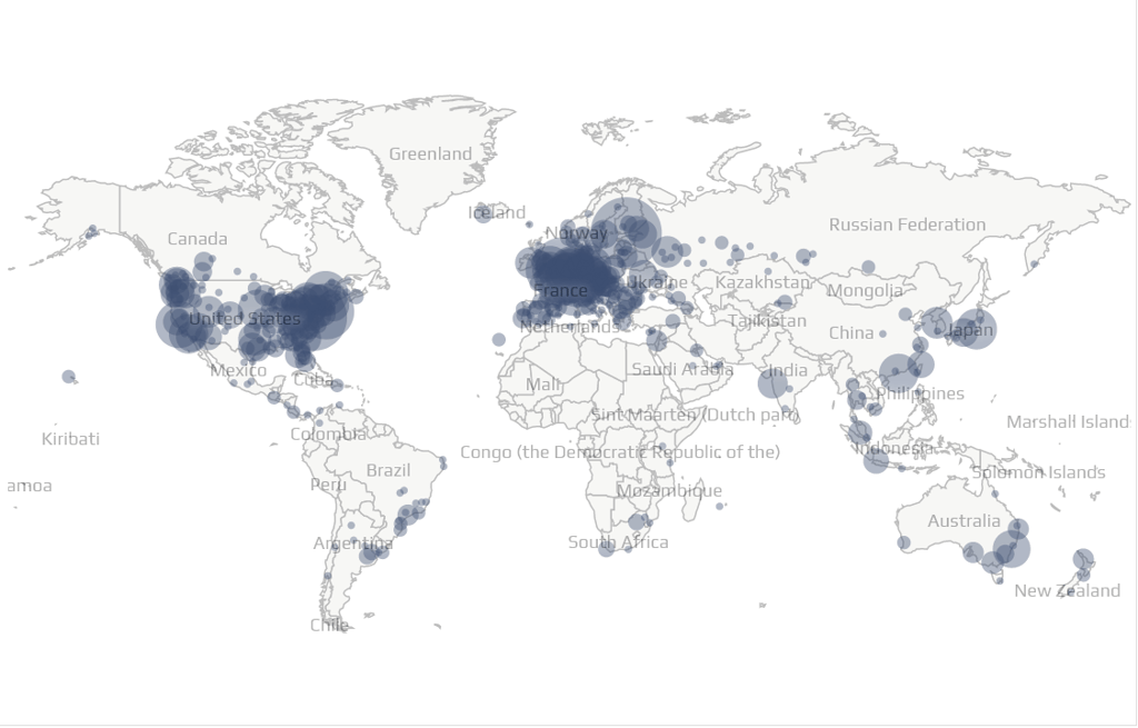 bitcoin nodes map