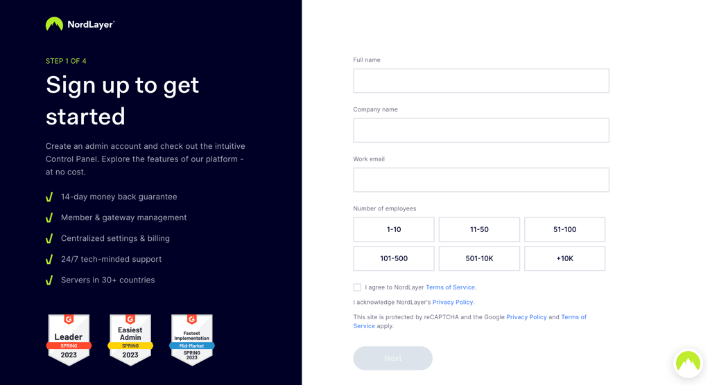 nordlayer-signup