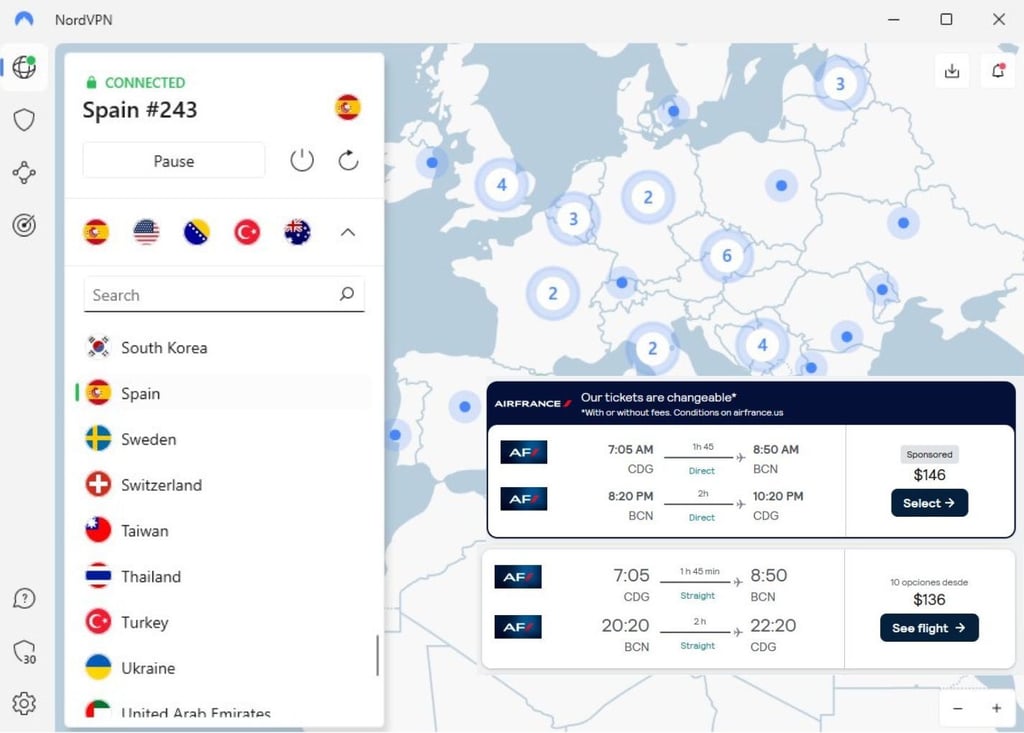 NordVPN cheaper flights