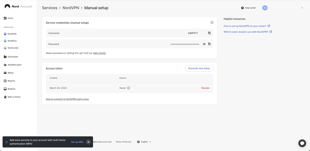 Account information