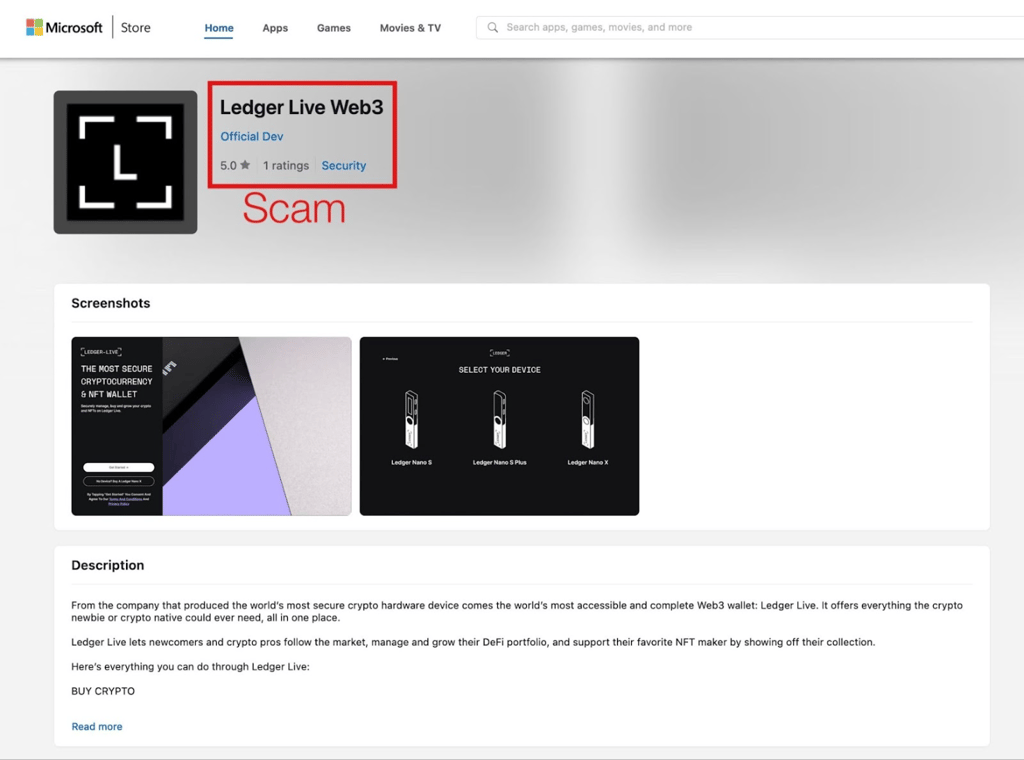 ledger scam