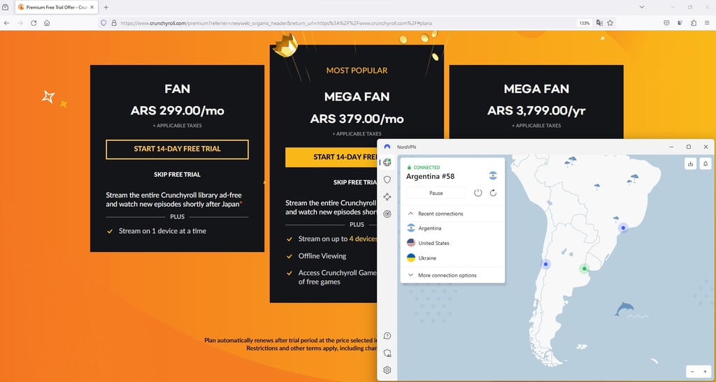 Crunchyroll-NordVPN-Argentina