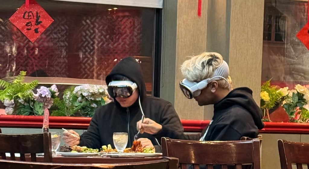 Apple Vision Pro in a restaurant