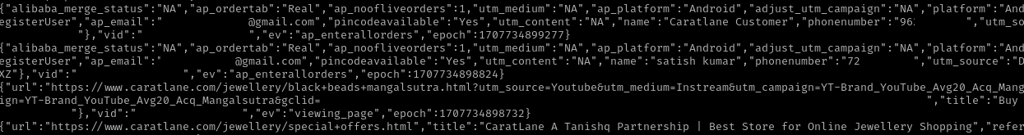 caratlane customers informatio